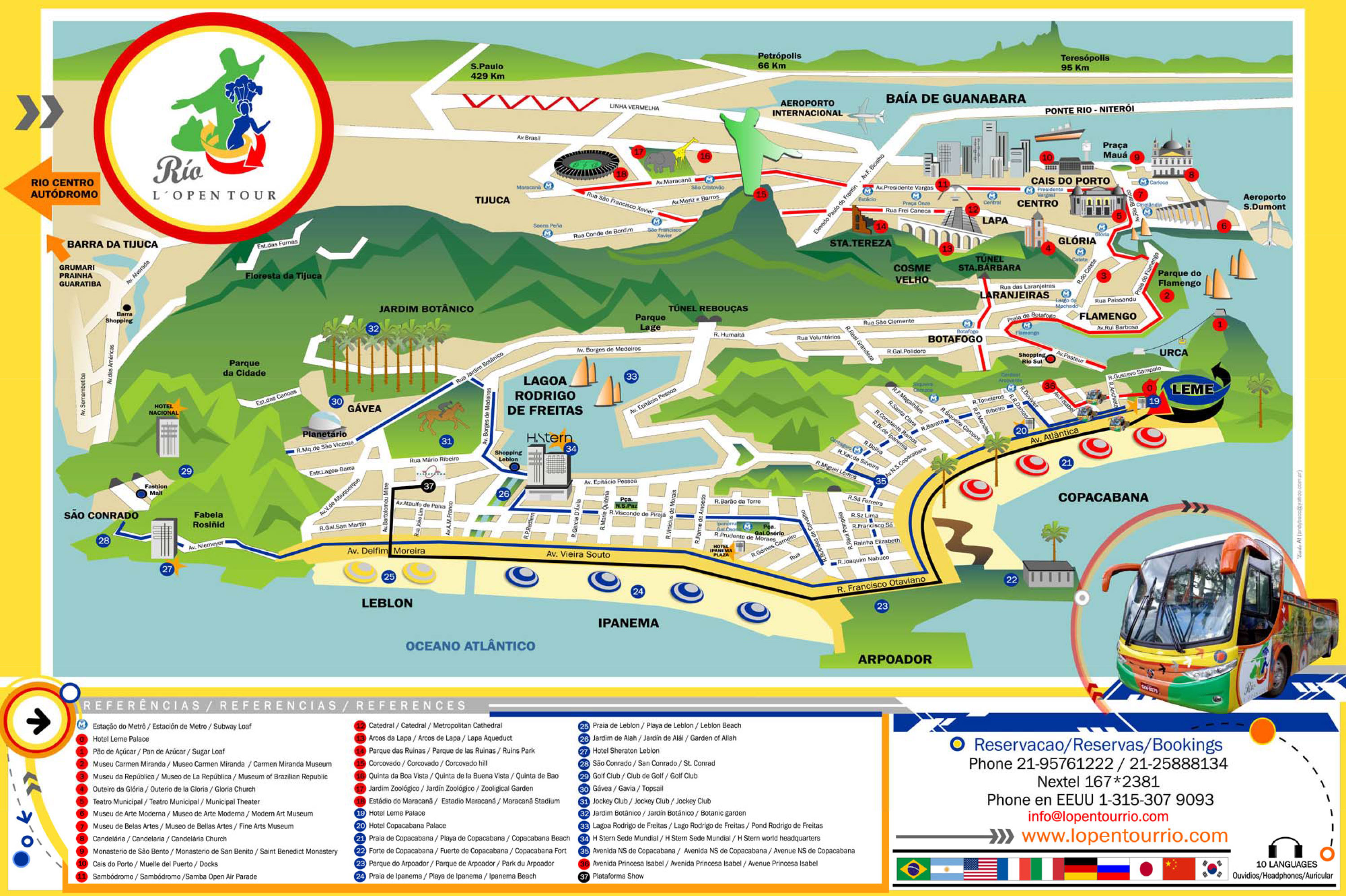 tourist map of rio