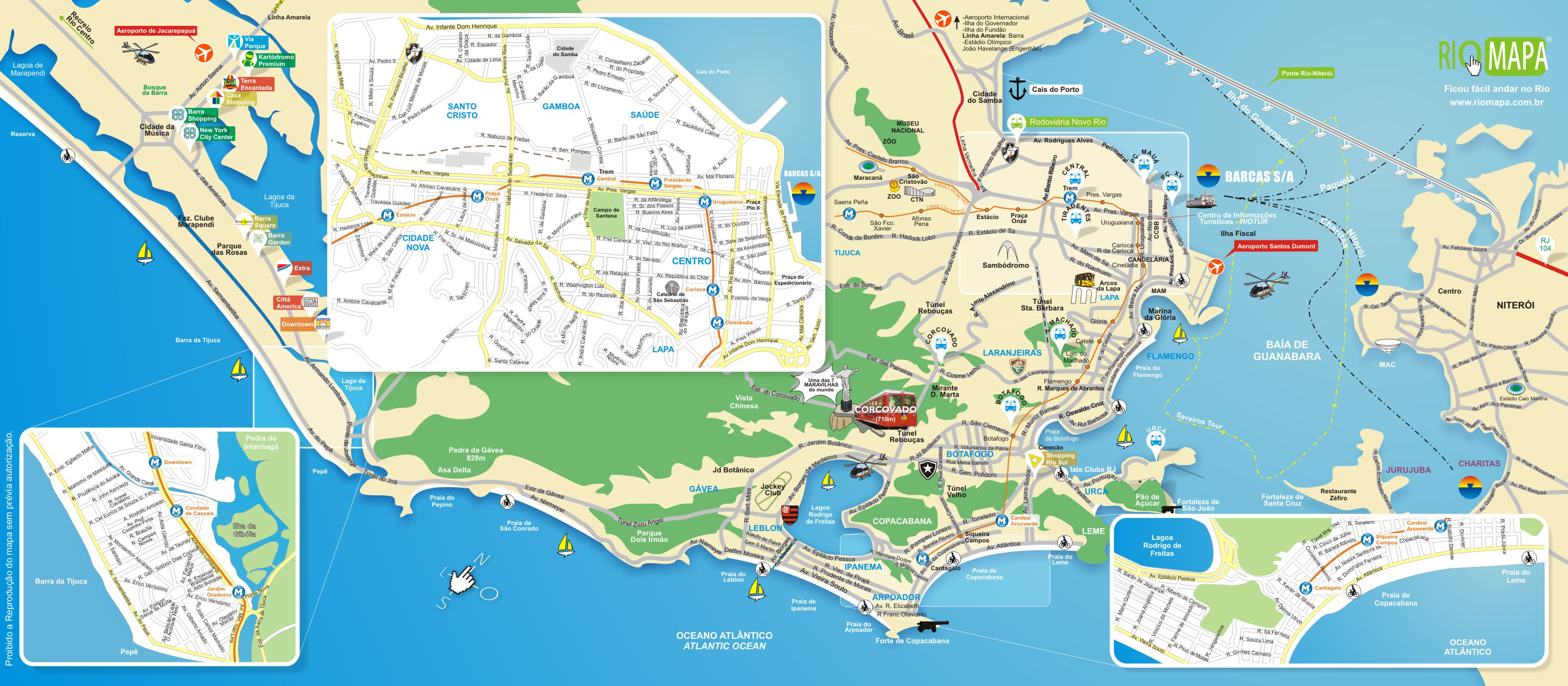 Map Of Rio De Janeiro Tourist Attractions Sightseeing Tourist Tour